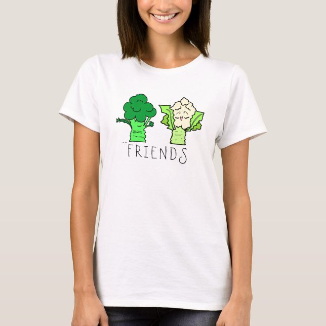 Freunde von Brokkoli und Blumenkohl, individuell e T-Shirt (Vorderseite)