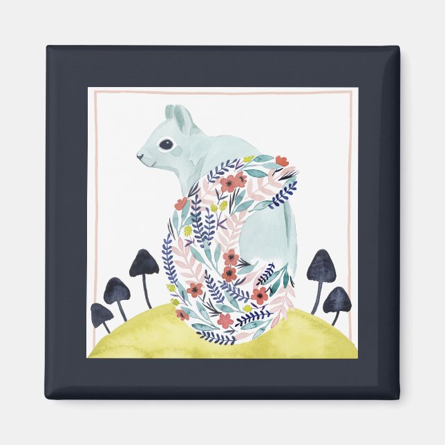 Freunde von Clementine | Volkskunsthörnchen Magnet (Vorne)