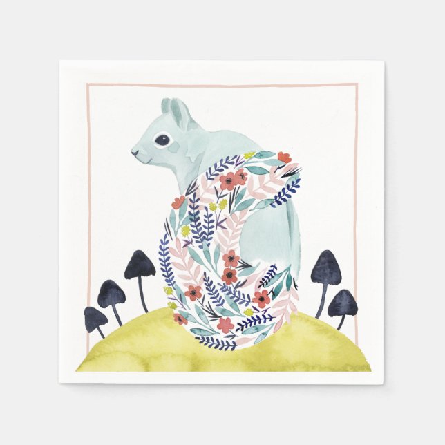 Freunde von Clementine | Volkskunsthörnchen Serviette (Vorderseite)
