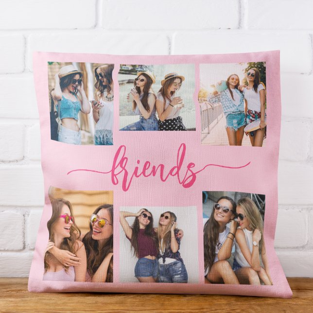 Freunde von Hot Pink Freundschaft 6 Foto Collage G Kissen (Von Creator hochgeladen)