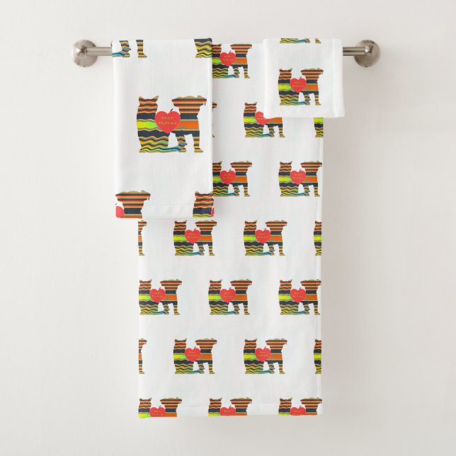 Freunde von Hunde und Katzen Badhandtuch Set (Insitu)