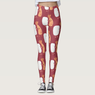 Freunde von niedlichem Sushi-Reis Cartoon Leggings