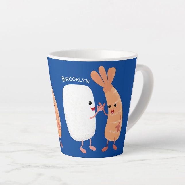 Freunde von niedlichem Sushi-Reis Cartoon Milchtasse (Rechte Ecke)
