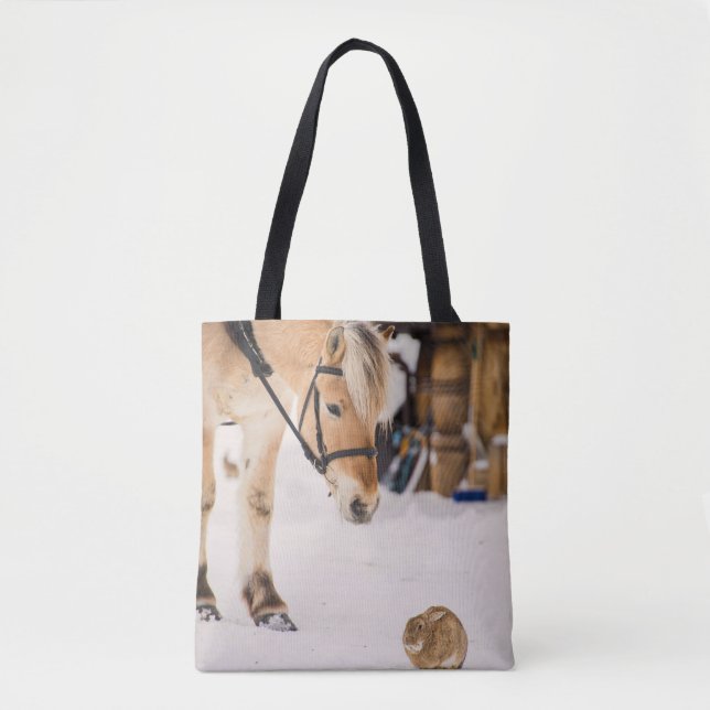 Freunde von Pferden und Kaninchen Tasche (Vorderseite)