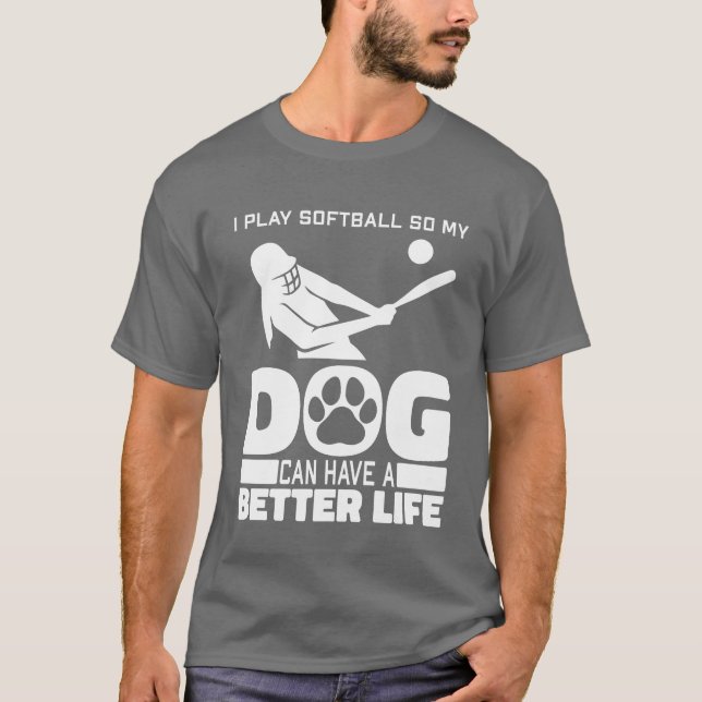 Freunde von Softball Dog T-Shirt (Vorderseite)