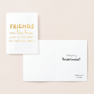 Freunde wie Bras - Vorschlag von Funny Bridesmaid Folienkarte