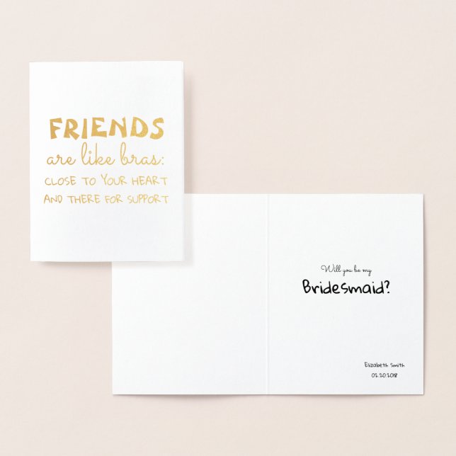 Freunde wie Bras - Vorschlag von Funny Bridesmaid Folienkarte (Anzeige)
