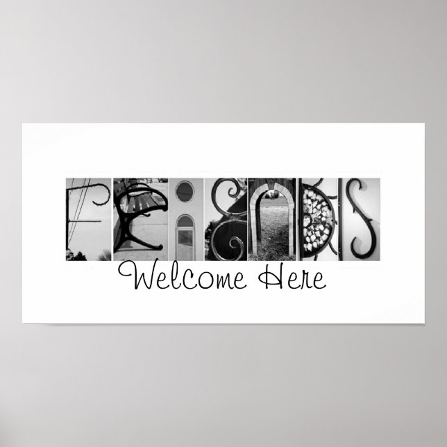Freunde willkommen hier Alphabet Fotografie 10x20 Poster (Vorne)