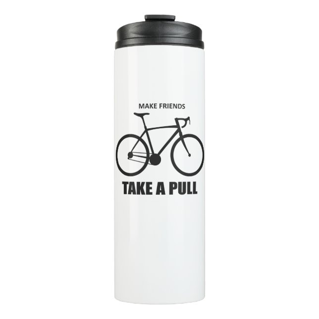 Freunde zum Fahrradfahren machen Thermosbecher (Vorderseite)