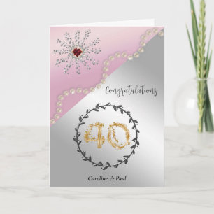 Freunden zum 40. Hochzeitstag gratulieren Karte