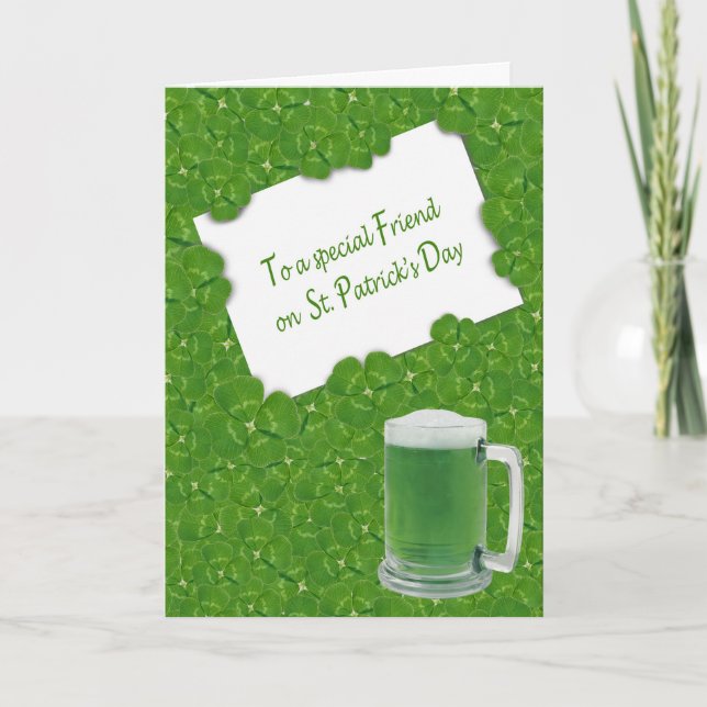 Freundes St. Patrick's Day Vierblattklee Karte (Vorderseite)