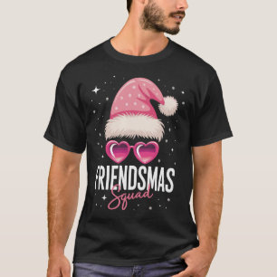 Freundes-Weihnachts-Trupp Rosa Weihnachtsmannhut H T-Shirt