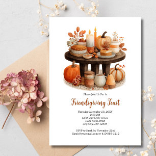 Freundesdankfest Thanksgiving Herbst Herbst Dinner Einladung