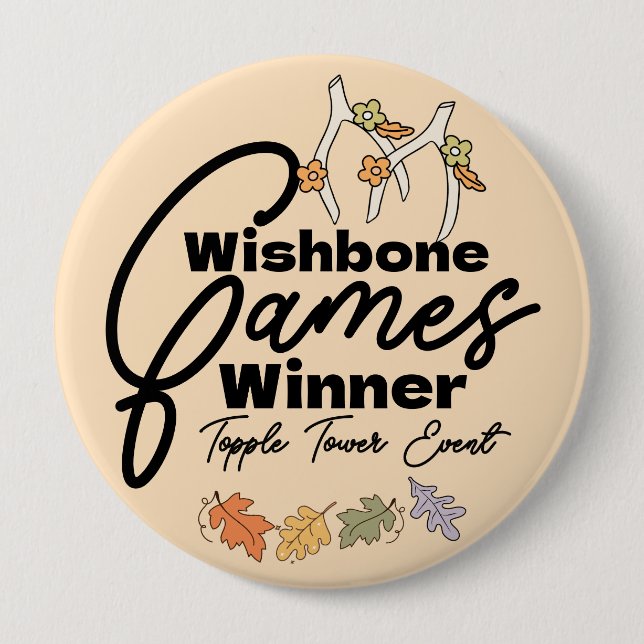 Freundesdankfest-Wishbone-Spiele-Gewinner-Button Button (Vorderseite)
