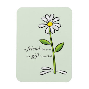 Freundesgeschenk von Gott, Gänseblümchen auf Grün, Magnet