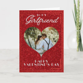Freundin Custom Foto Glitzer Valentine Card Karte