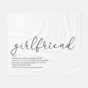 Freundin Definition Chic Script Rot Herz Liebe Fleecedecke