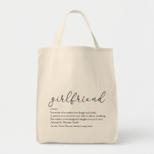 Freundin Definition Chic Script Rotes Herz Liebe Tragetasche
