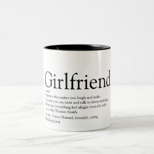 Freundin Definition Schwarz und Weiß Spaß Zweifarbige Tasse