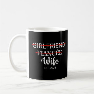 Freundin Fiancée Ehefrau Est. 2024 Verheiratetes P Kaffeetasse