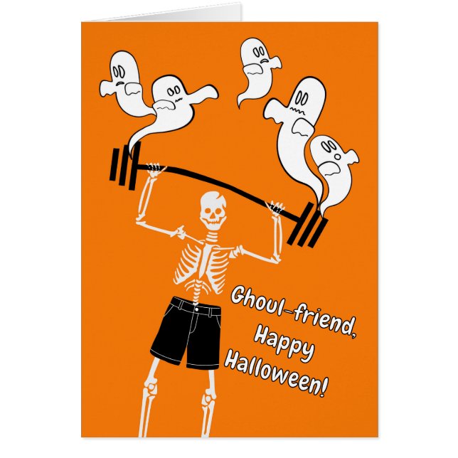 Freundin Funny Halloween Skelett Lifting Spirit (Vorne)