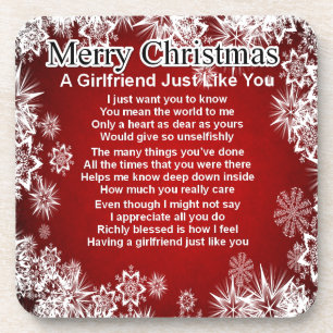 Freundin-Gedicht - Weihnachtsentwurf Getränkeuntersetzer