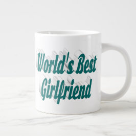 Freundin mit grüner Halbtypografie Jumbo-Tasse