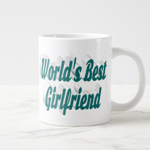 Freundin mit grüner Halbtypografie Jumbo-Tasse
