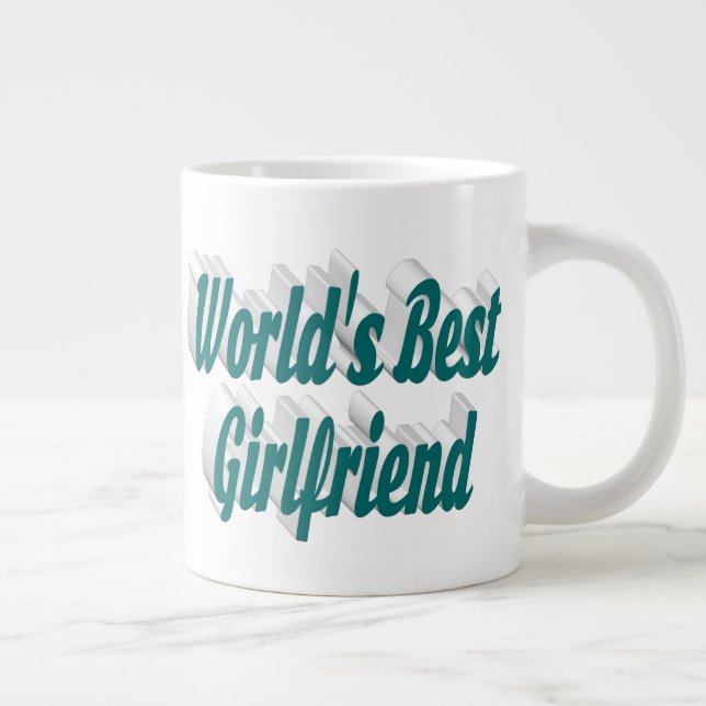 Freundin mit grüner Halbtypografie Jumbo-Tasse (Rechts)