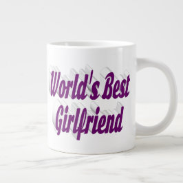 Freundin mit lila Halbtypografie Jumbo-Tasse