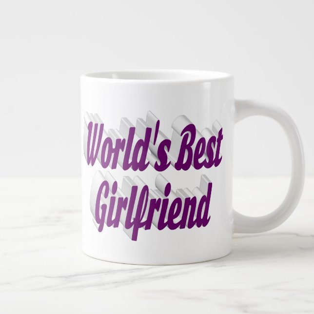 Freundin mit lila Halbtypografie Jumbo-Tasse (Rechts)