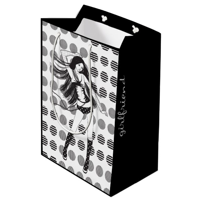 Freundin Mittlere Geschenktüte (Rückseite Schrägansicht)