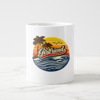 Freundin Retro-Sonnenuntergangs-Design Jumbo-Tasse