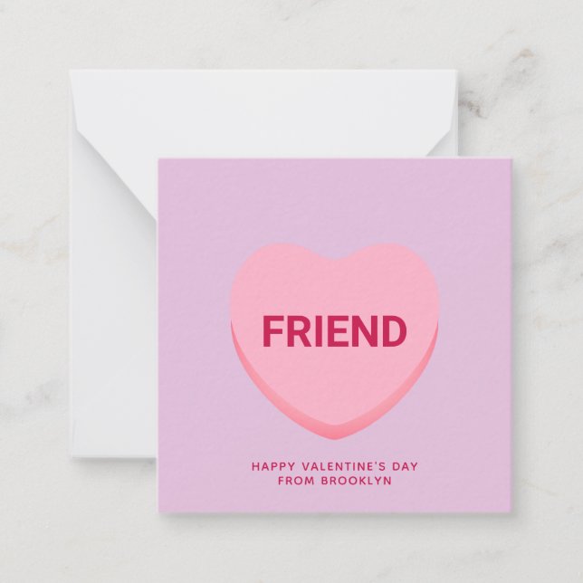 Freundinnen lila Konversation Herzstück Valentinst Mitteilungskarte (Vorderseite)