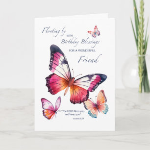 Freundinnen Religiöse Geburtstags-Aquarellbutterfl Karte