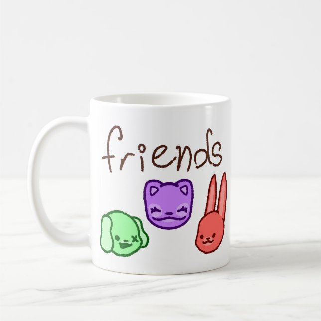 Freundinnen Tasse für farbenfrohe Tiere REVISIERT (Links)