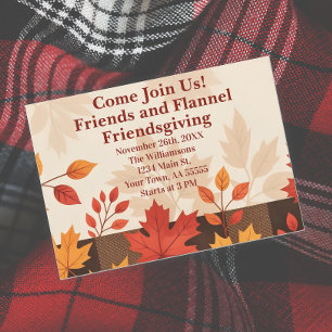 Freundinnen und Freunde und Flannel Friendsgiving  Feiertagskarte