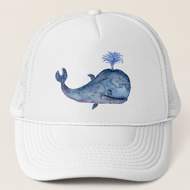 Freundlich aussehender Blue Whale Truckerkappe (Vorderseite)