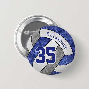 Freundlich blaue, graue Volleyballmannschaft Farbe Button