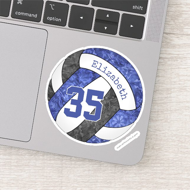 Freundlich blaue schwarze Volleyballmannschaft Far Aufkleber (Detail)
