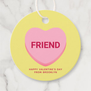 Freundlich gelb rosa Konversation Herz Valentine Geschenkanhänger