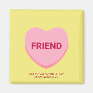 Freundlich gelb rosa Konversation Herz Valentine Magnet