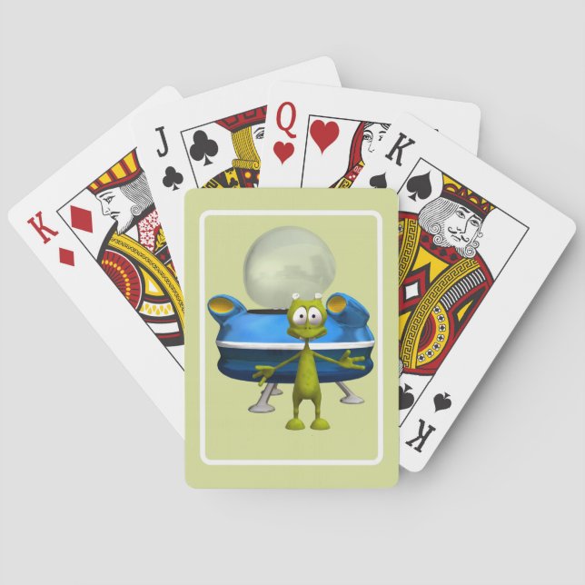 Freundliche Alien Spielkarten (Rückseite)