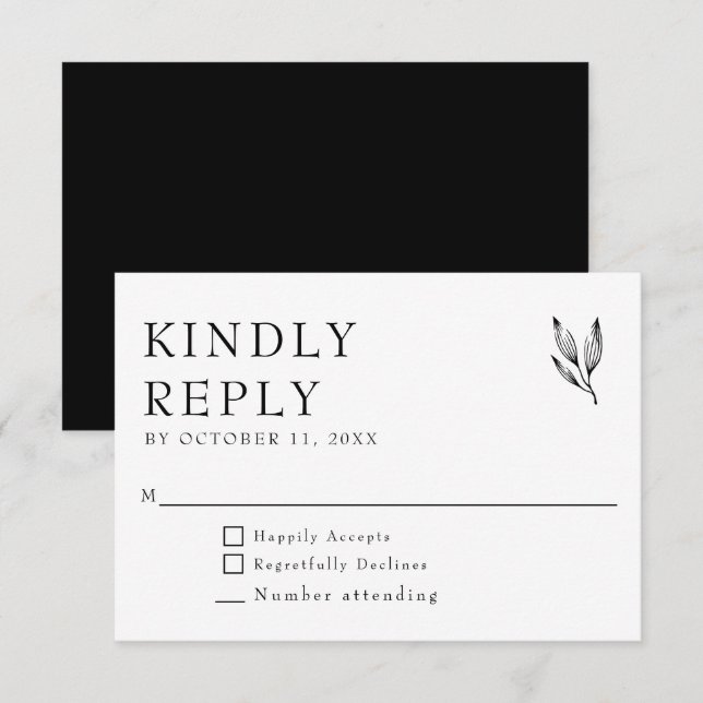 Freundliche Antwort Elegant Minimalistisch Wedding (Vorne/Hinten)