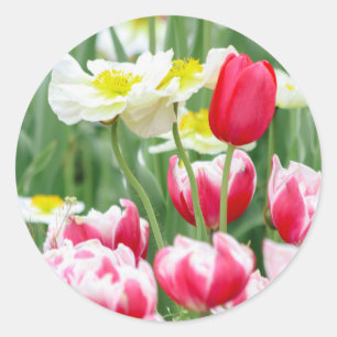 Freundliche Blume Runder Aufkleber