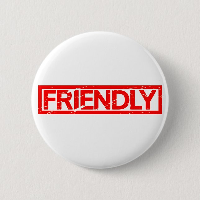 Freundliche Briefmarke Button (Vorderseite)