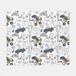 Freundliche Dinosaurier in Cars Pattern Fleecedecke
