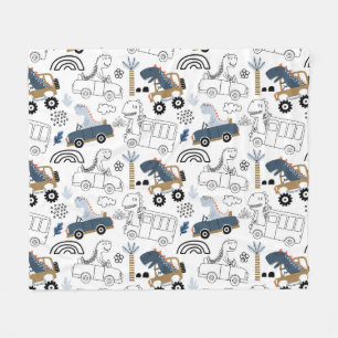 Freundliche Dinosaurier in Cars Pattern Fleecedecke