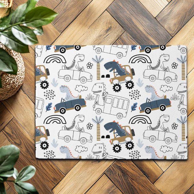 Freundliche Dinosaurier in Cars Pattern Fußmatte (Von Creator hochgeladen)