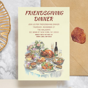 Freundliche Erntedank-Dinner Einladung
